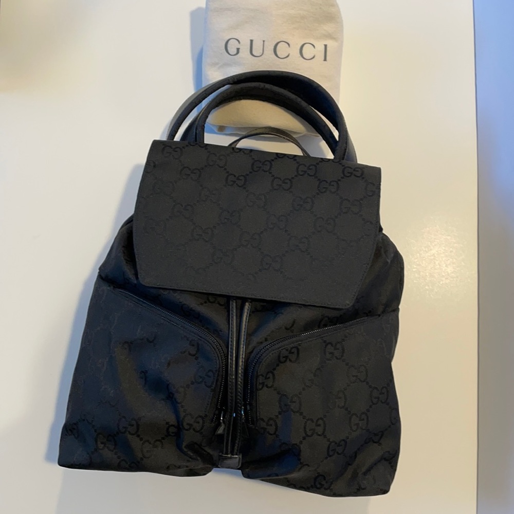 Gucci Nwot Monogram Drawstring Backpack - image 3